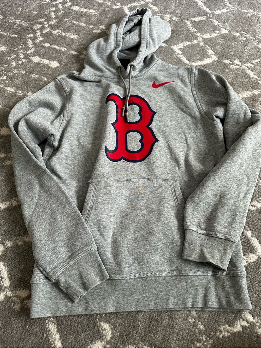 Nike Boston Red Sox B Logo Gray Hoodie
